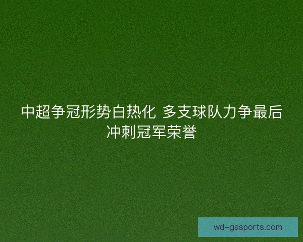 中超争冠形势白热化 多支球队力争最后冲刺冠军荣誉