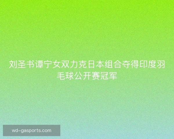 刘圣书谭宁女双力克日本组合夺得印度羽毛球公开赛冠军