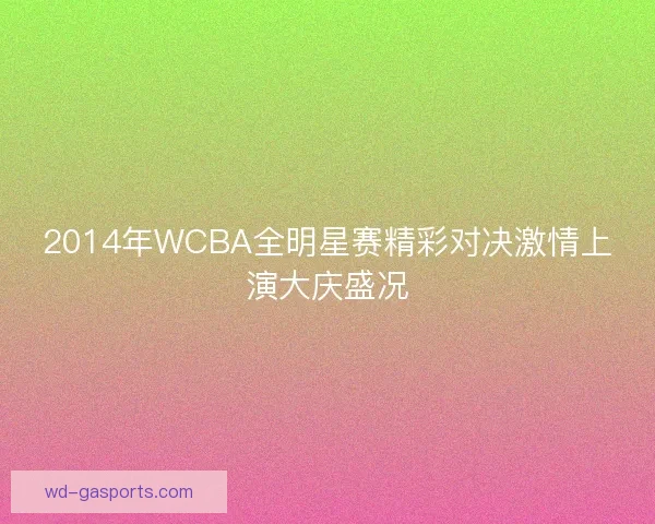 2014年WCBA全明星赛精彩对决激情上演大庆盛况